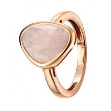 ROSE GOLD PLATED ROSE QUARTZ RING 